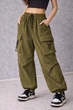 Женские широкие карго штаны oversize с карманами S — модные трендовые брюки свободного кроя в стиле streetwear - изображение 1