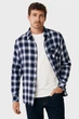 Чоловіча темно-синя картата сорочка Long sleeve Mexx M MF007202343M - изображение 1