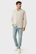 Чоловіча бежева лляна сорочка CALEB Basic linen shirt Mexx M MF007200151M - изображение 2