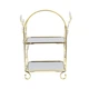 Двухъярусная подставка для кексов и десертов Milano 2 Layer Cupcake Stand Gold, металлическая этажерка для капкейков и сладостей - изображение 2