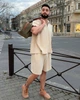 Костюм-двойка мужской трикотажный из эластана Лакоста с футболкой-поло и шортами летний G&M k-129411 58-60 Размер цвет бежевый - изображение 3