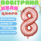 Повітряна куля у вигляді цифри 8 рожеве золото 32 дюйми фольгована - зображення 2