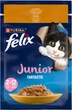 Упаковка влажного корма для котят Purina Felix Junior Fantastic с курицей в желе 26 шт по 85 г (7613039832196) - изображение 2