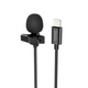 Мікрофон конденсаторний петличний HOCO L14 Lavalier Apple Lightning для смартфона чорний - зображення 1