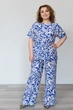 Костюм жіночий повсякдений-casual льон єврожатка синіо-білий 02-110 52р - изображение 1