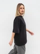 Футболка из плотного 100% хлопка «Бейсик» ROMASHKA Черный, One size Tall, 18919 - изображение 3