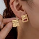 Серьги Лица асимметричные золотистые Podarkus BK1114-G - изображение 1