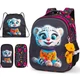 Ортопедический рюкзак с пеналом и мешком 3 в 1 для девочки School Standard 38х30х18 см с Тигром для начальной школы (Full 170-65) - изображение 1