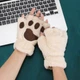Митенки женские пушистые Лапки кота аниме коспалей One size Бежевые - изображение 2