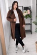 Кардиган жіночий подовжений з поясом One Size Шоколад One Size Коричневий - зображення 2