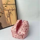 М'яка котонова косметичка в квітковий принт. Персиковий - зображення 2