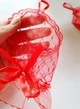 Женские короткие ажурные свадебные вечерние открытые перчатки сетка красные - изображение 4