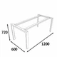 Опора для столу AVVS 720x1200x600 Loft 50/30 Чорна - зображення 7
