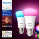 Розумні світлодіодні LED лампочки Philips Hue E27 White and Color Ambiance 1100лм 75Вт 9W, ZigBee, Bluetooth, 2шт. - зображення 1