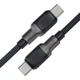 Кабель ACEFAST C10-03 Type-C to Type-C 3A, 60W, 1.2m, silicone, zinc connectors, Black - изображение 2