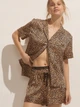 Піжама (сорочка + шорти) Victoria's Secret Signature Satin Short Pajama Set L Леопард (27146300) - изображение 1