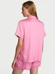Піжама Сатинова (сорочка + шорти) Victoria's Secret Signature Satin Short Pajama Set L Рожевий (27303372) - изображение 2