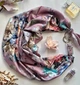 Шовковий платок My Scarf "Розова перлина" 90 на 90 см з камінням розовий кварц і амазоніт - зображення 1