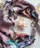 Шовковий платок My Scarf "Розова перлина" 90 на 90 см з камінням розовий кварц і амазоніт - зображення 3