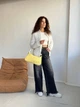 Сумка багет натуральная кожа средняя жолто-белая ARTiS Bags 1820 4827-5113 - изображение 2