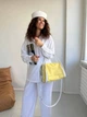 Сумка кожаная с короткими ручками ARTiS Bags 1712 4817-5113 желто-белая - изображение 3