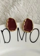 Серьги женские овалы неправильной формы Fashion Jewelry Бордовые с золотистым 20449 - изображение 4