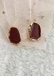 Серьги женские овалы неправильной формы Fashion Jewelry Бордовые с золотистым 20449 - изображение 8