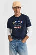 Чоловіча темно-синя футболка GRAPHIC SS T-SHIRT Gant S 2003299 - изображение 1