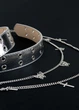 Ремень экокожа с двойной цепочкой бабочки и кресты на пояс серебряный - изображение 2