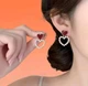 Сережки сердечки с сердечками с жемчужинами с подвесками Золотой Бургунди (2052) - изображение 3