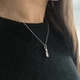 Серебряное колье с фианитами, вес изделия 2,77 гр (2209010) - изображение 10