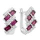 Серебряные серьги с натуральным рубином 6.107ct, фианитами (2205043) - изображение 1