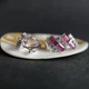 Серебряные серьги с натуральным рубином 6.107ct, фианитами (2205043) - изображение 3