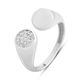 Серебряное кольцо с фианитами 0.21ct, вес изделия 2,42 гр (2197683) - изображение 1