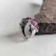 Срібна каблучка з натуральним рубіном 5.59ct, фіанітами, вага виробу 4,92 гр (2205029) - зображення 2