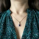 Серебряная подвеска с сапфиром 5.58ct, фианитами (2202646) - изображение 7