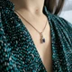Серебряная подвеска с сапфиром 5.58ct, фианитами (2202646) - изображение 8