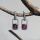 Серебряные серьги с натуральным рубином 3.626ct, фианитами (2205234) - изображение 2