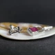 Серебряные серьги с натуральным рубином 3.626ct, фианитами (2205234) - изображение 3