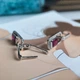 Серебряные серьги с натуральным рубином 3.626ct, фианитами (2205234) - изображение 5