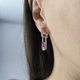 Серебряные серьги с натуральным рубином 3.626ct, фианитами (2205234) - изображение 7