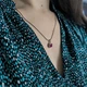 Серебряная подвеска с рубином 1.47ct, фианитами (2204978) - изображение 7