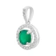 Серебряная подвеска с агатом 1.017ct, фианитами (2208235) - изображение 2