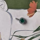 Серебряная подвеска с агатом 1.017ct, фианитами (2208235) - изображение 3