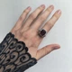 Серебряное кольцо с искусственным гранатом nano 4.798ct, вес изделия 4,3 гр (60002400) - изображение 6