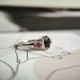 Серебряное кольцо с натуральным сапфиром 2.135ct, рубином, фианитами, вес изделия 2,8 гр (2180814) - изображение 5