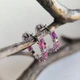 Серебряные серьги с натуральным рубином 6.145ct, фианитами (2205302) - изображение 3