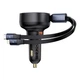 Автомобільний зарядний пристрій Зарядка в авто Baseus Enjoyment Pro Retractable 60W USB з висувними кабелями Type-C/Lightning 0.70м (C00057802111-02) Black - зображення 3