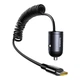 Автомобільний зарядний пристрій Зарядка в авто Baseus Tiny Star Mini Car Charger 30W Type-C з вбудованим кабелем Type-C PD3.0 (C00035001121-00) Black - зображення 3