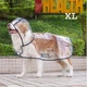 Прозрачный дождевик-накидка с капюшоном для собак, размер XL, с черным обетком - изображение 1